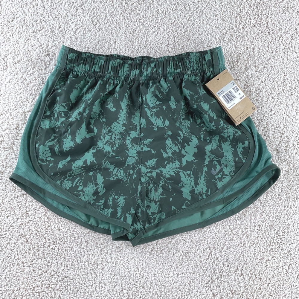 Nike Womens Dri-FIT Running Shorts Green Abstract Print XS NWT